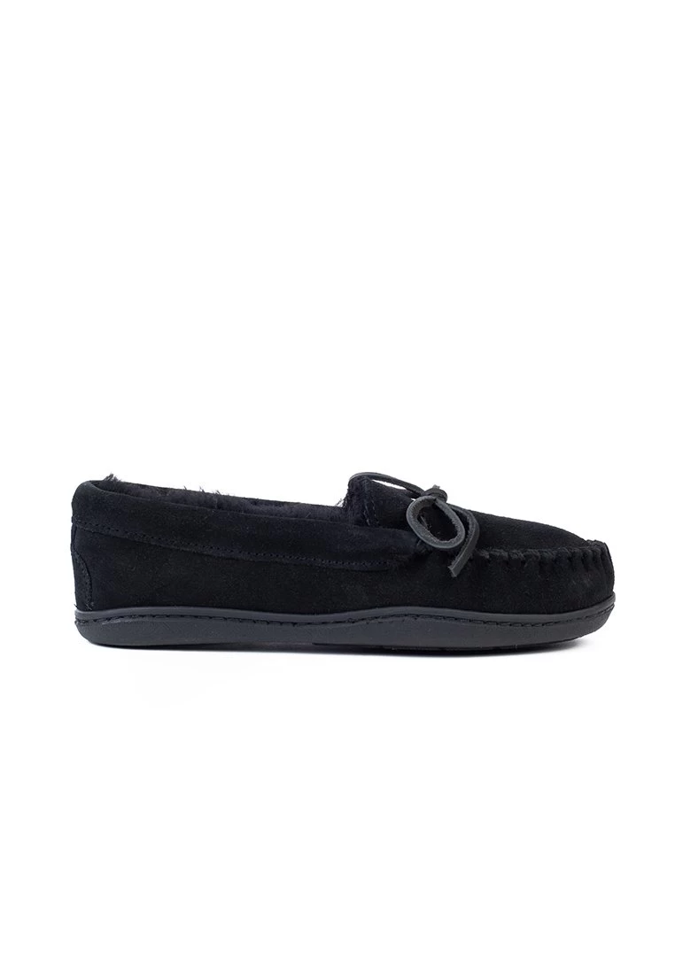 Minnetonka Sheepskin Hardsole Moc - Mocasines - Black 6 Minnetonka Sheepskin Hardsole Moc - Mocasines - Black - Imagen 4