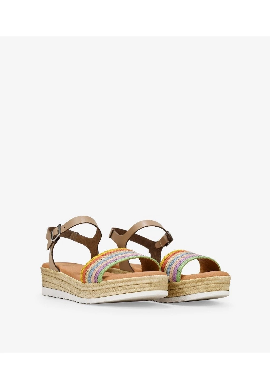 Sandalias De Cuña - Taupe 4 Sandalias De Cuña - Taupe - Imagen 2