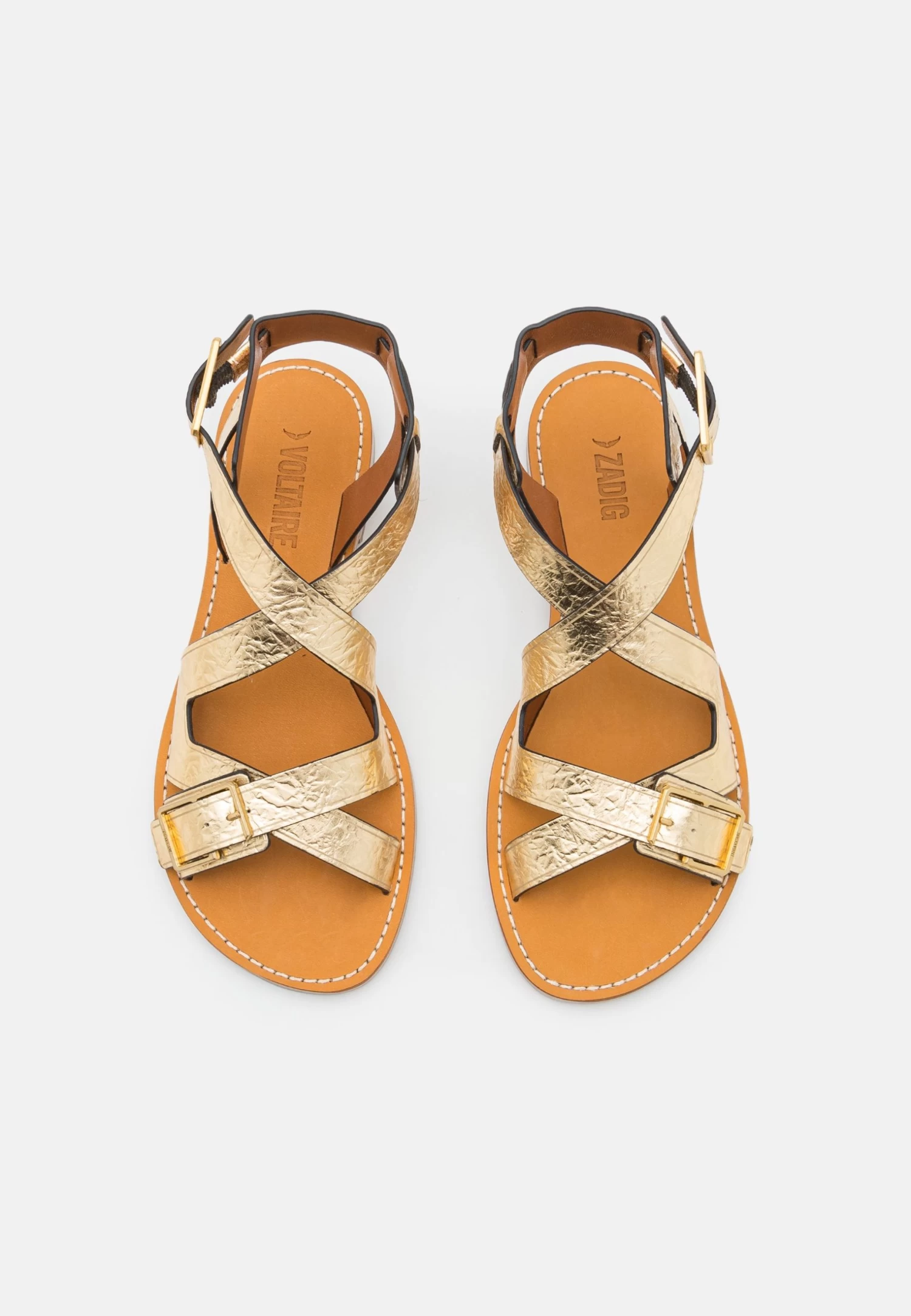 Zadig & Voltaire Cecilia Caprese Wrinkled Metal - Sandalias - Gold 7 Zadig & Voltaire Cecilia Caprese Wrinkled Metal - Sandalias - Gold - Imagen 5