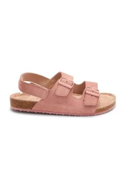 Next Double Buckle Corkbed - Sandalias Planas - Pink Suede