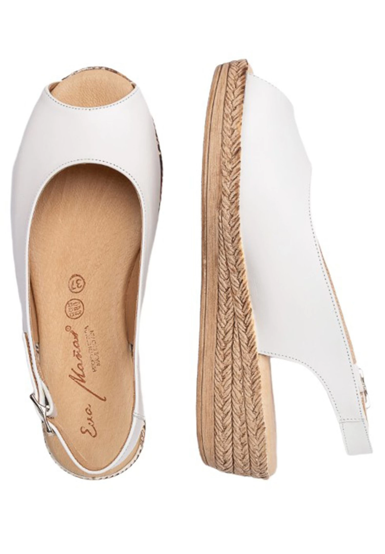 Sandalias De Cuña - Blanco 5 Sandalias De Cuña - Blanco - Imagen 3