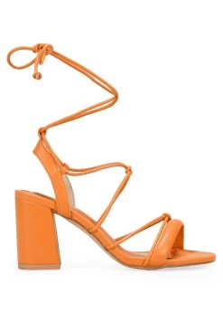 Con Cuerdas - Sandalias De Tacón - Naranja