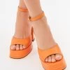 Sandalias Con Plataforma - Orange