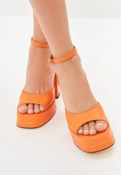 Sandalias Con Plataforma - Orange