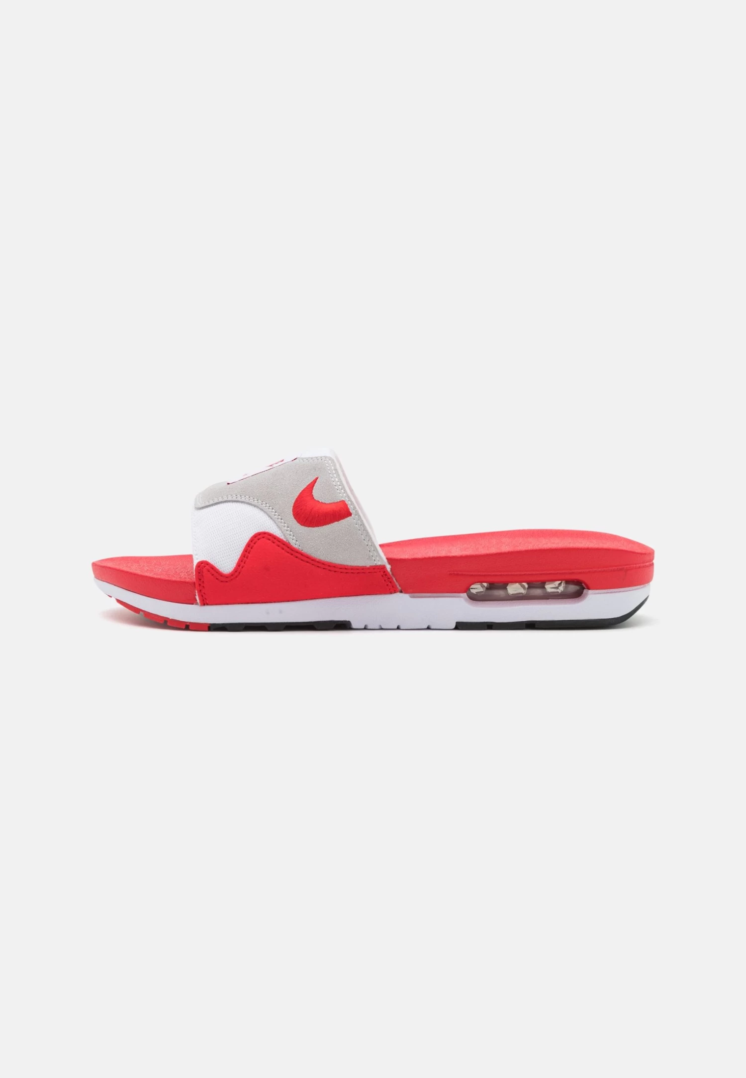 Nike Sportswear Air Max 1 Unisex - Sandalias Planas - White/University Red/Black/Light Neutral Grey 3 Nike Sportswear Air Max 1 Unisex - Sandalias Planas - White/University Red/Black/Light Neutral Grey
